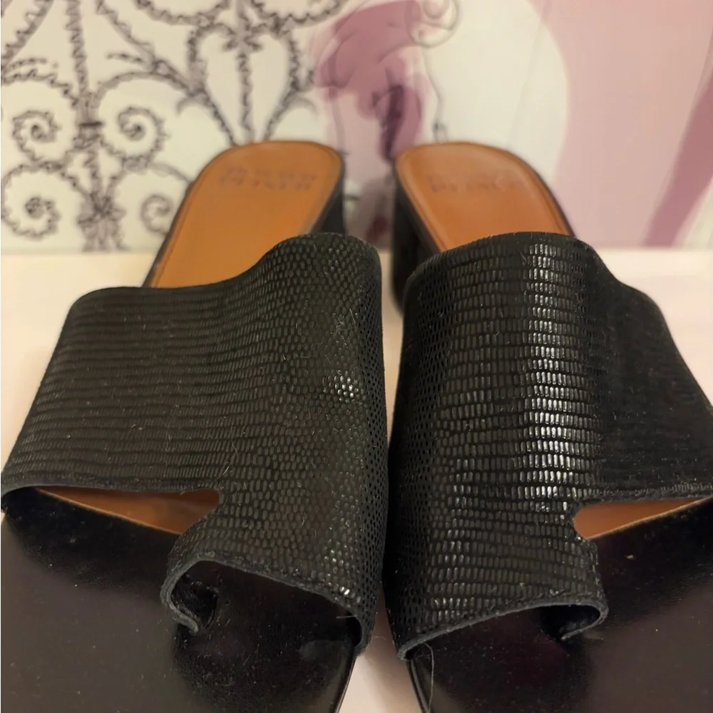 Donald J. Pliner Black Textured Leather Slide Mules - Size 7 1/2 - Picture 2 of 6